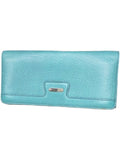 Celine Blue Leather Long Wallet authentic vintage Celine Large Flap Wallet