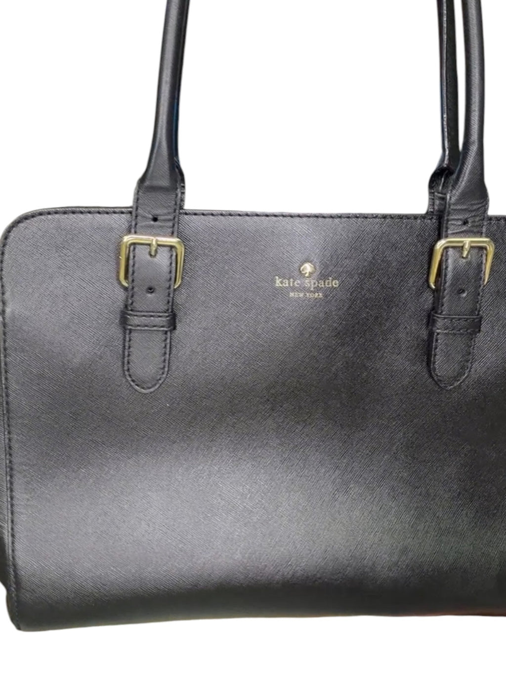 Kate Spade New York Black Saffiano Leather Large Shoulder Tote Work Laptop Bag