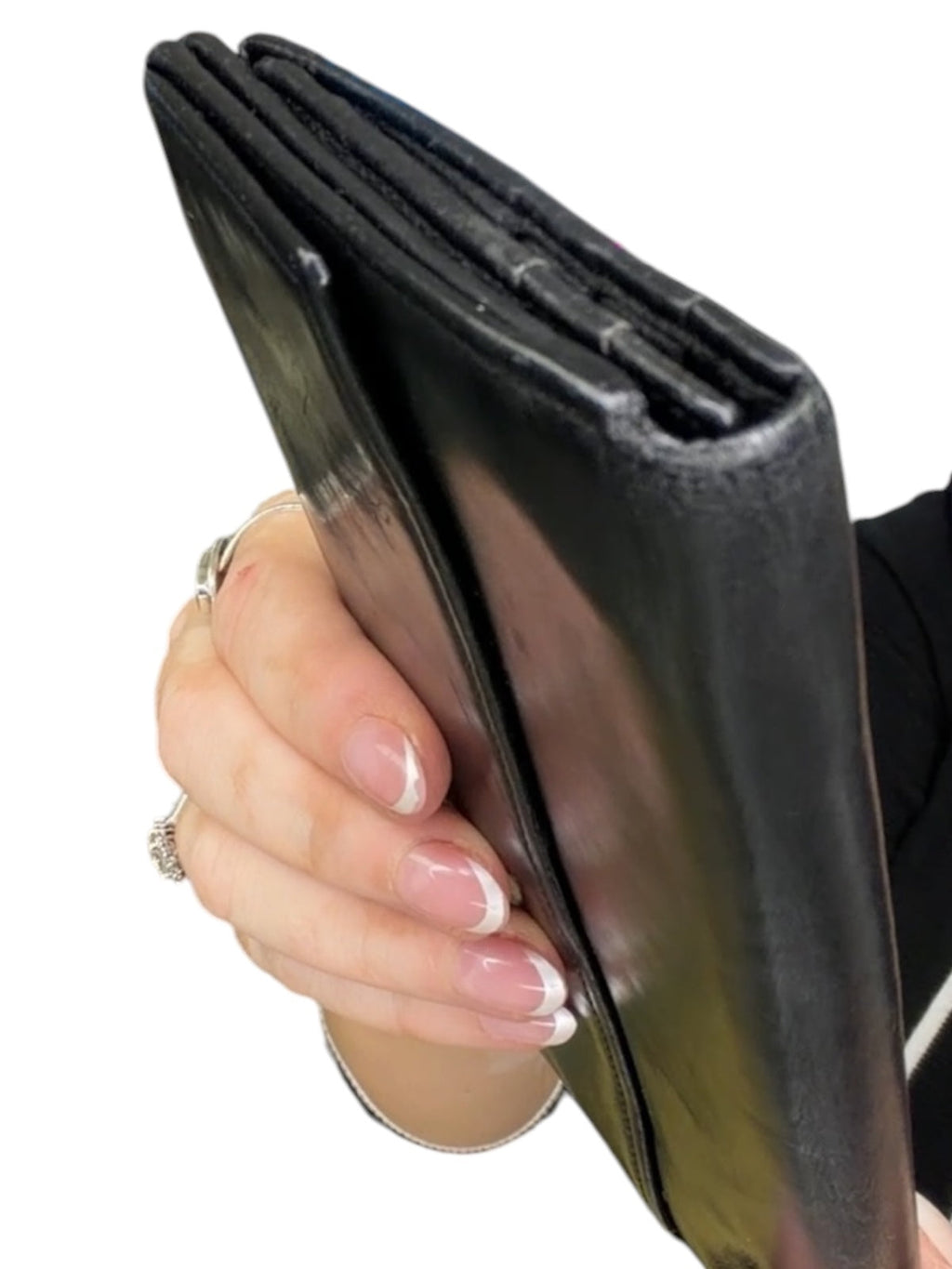 Bvlgari Black Leather Continental Wallet Long Bifold Snap Closure Wallet