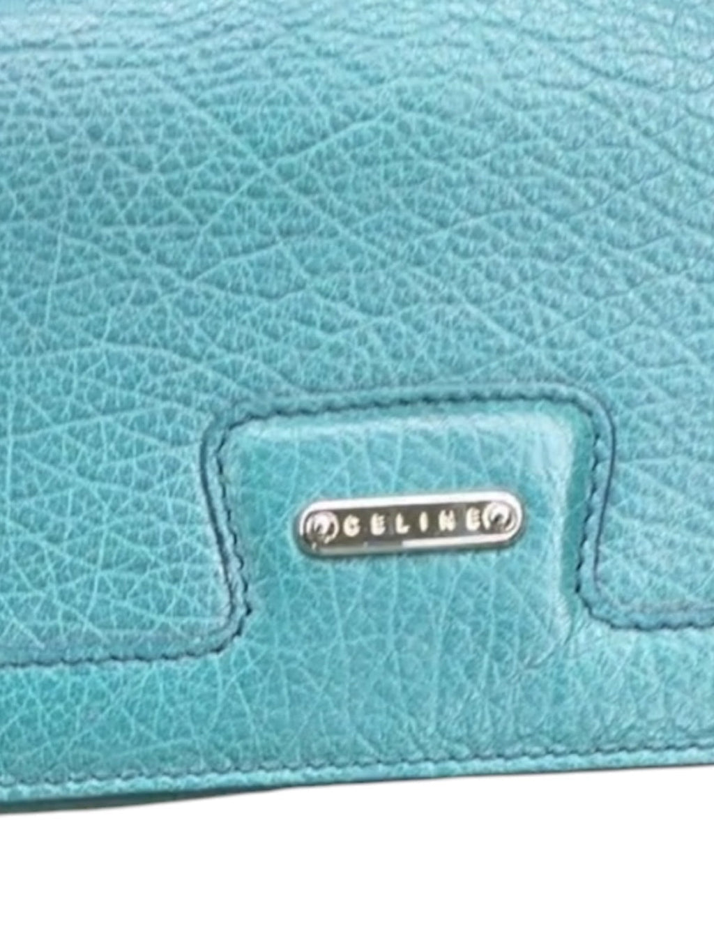 Celine Blue Leather Long Wallet authentic vintage Celine Large Flap Wallet