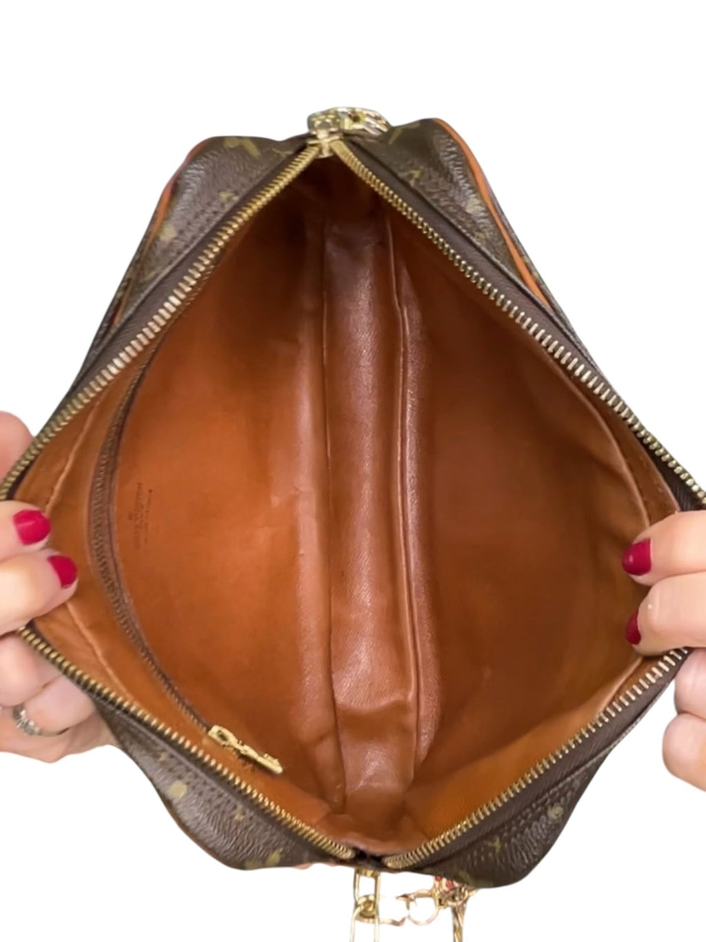 Louis Vuitton Monogram Canvas Crossbody Bag with Gold Chain
