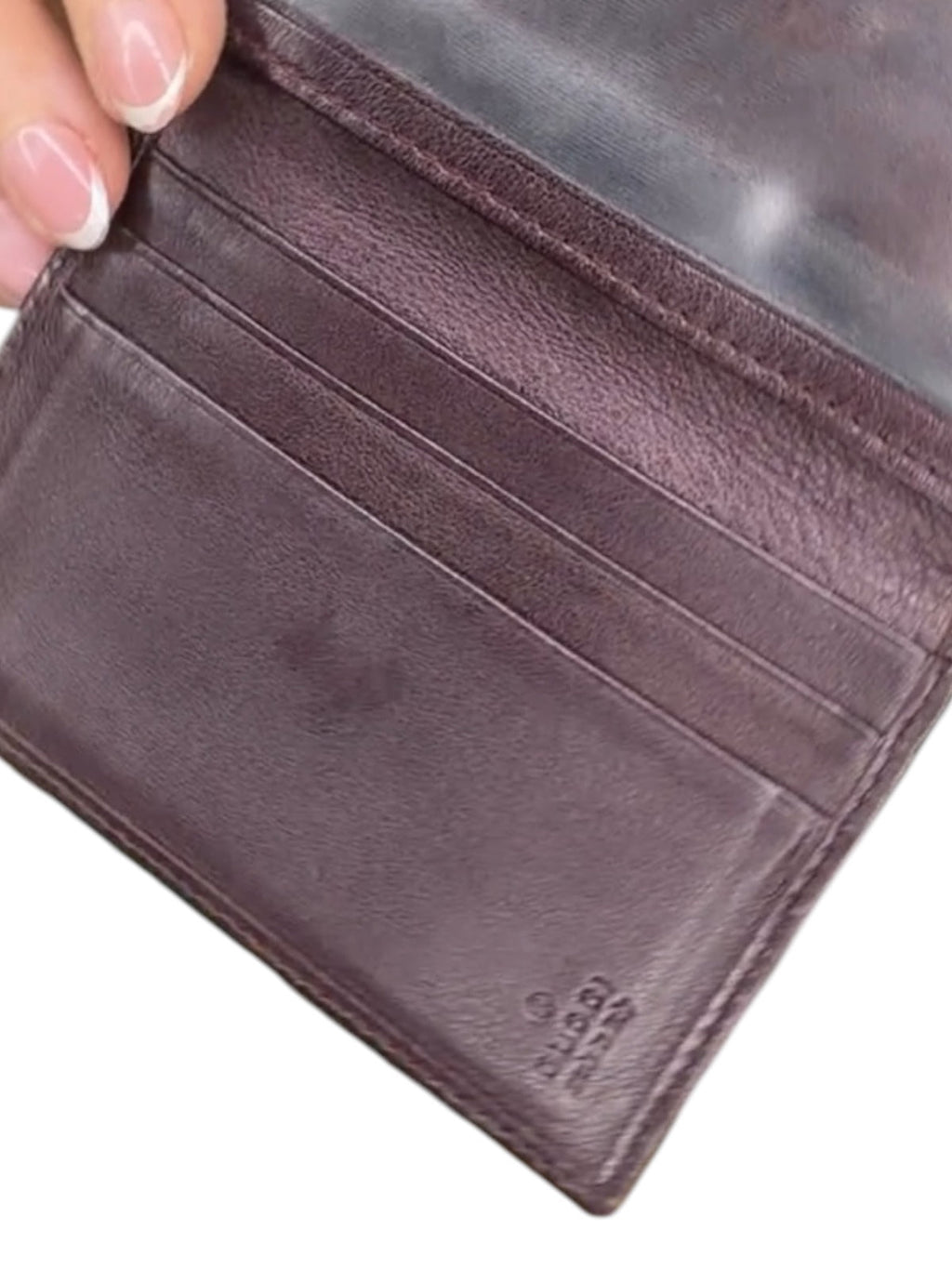 Gucci GG Canvas Heart Guccissima Card Holder ID Wallet Beige Brown Monogram