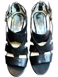 Michael Kors Black Leather Strappy Kitten Heel Sandals Size 8M
