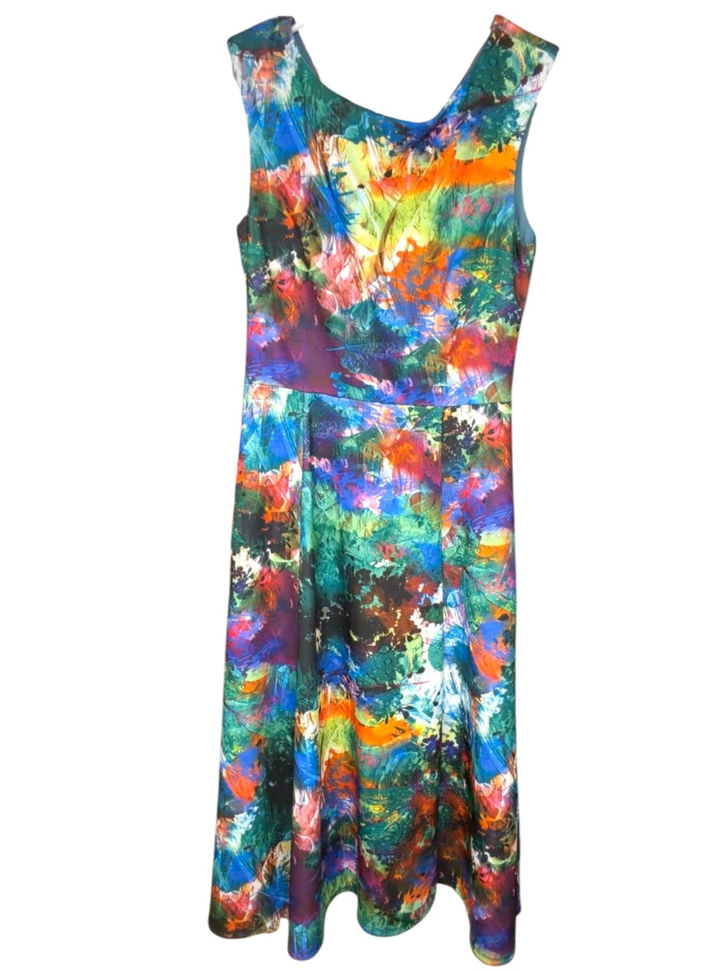 Betsey Johnson Colorful Abstract Print Midi Dress Size 4