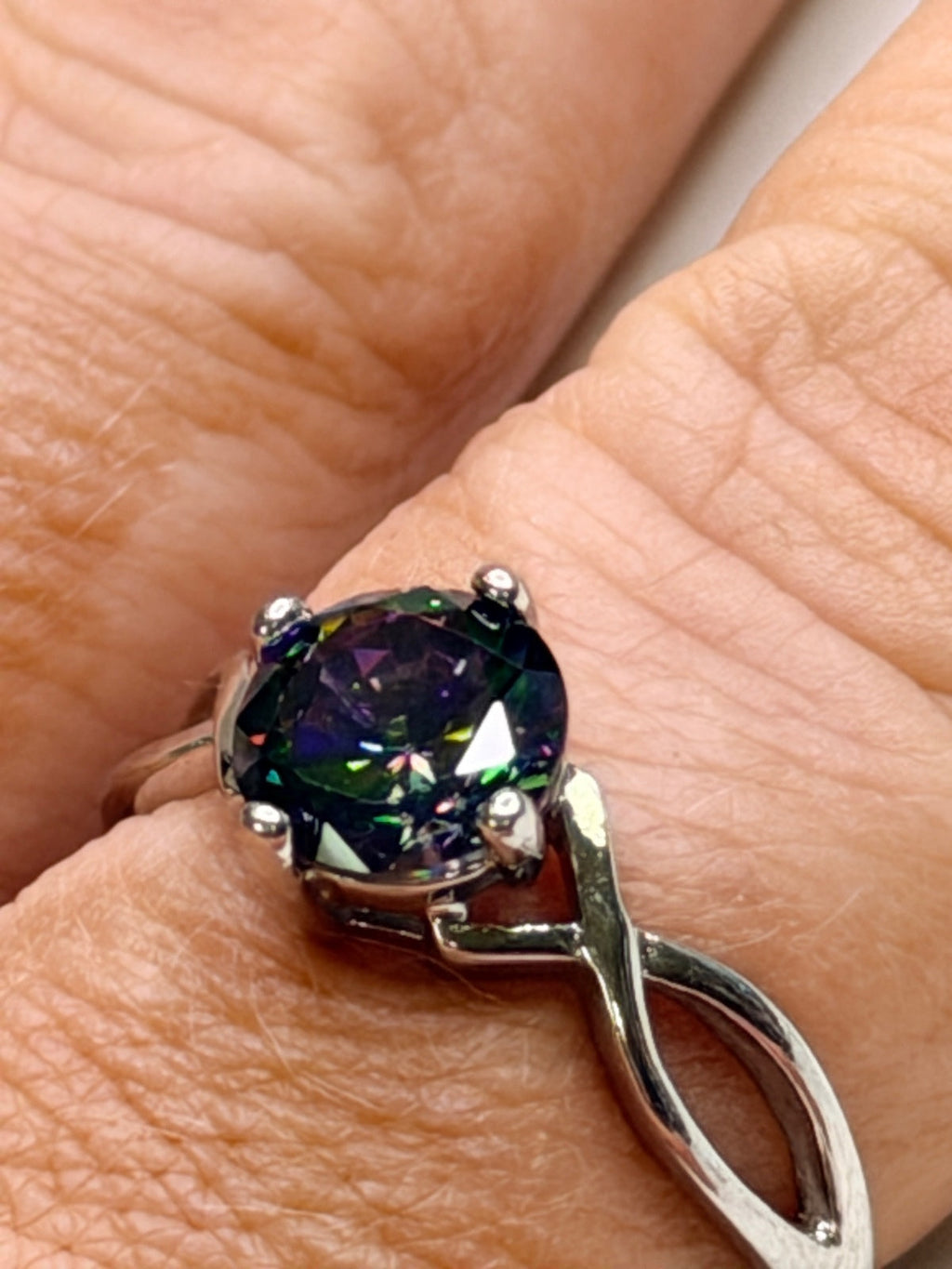 Sterling Silver Ring with Mystic Topaz Stone