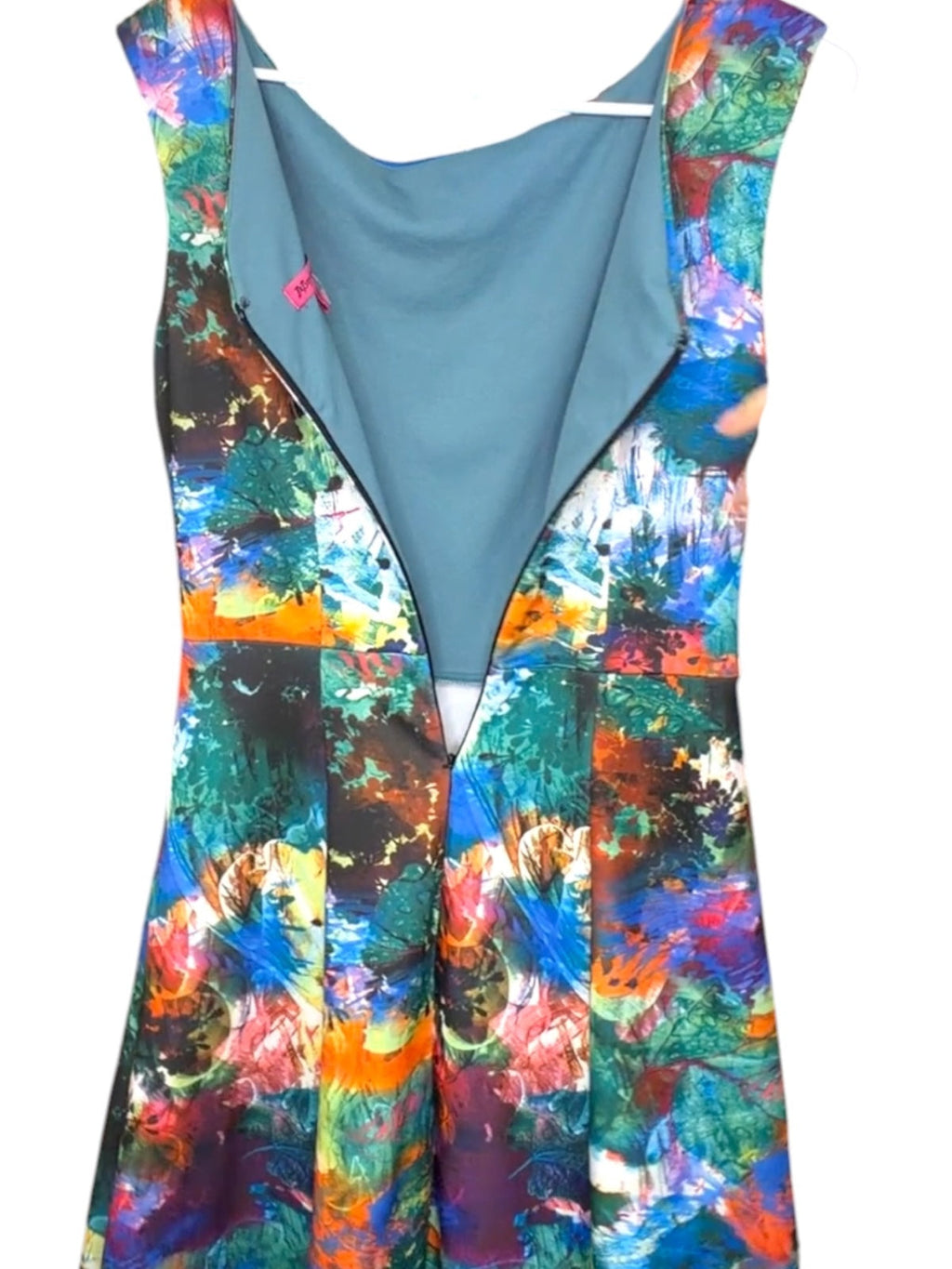 Betsey Johnson Colorful Abstract Print Midi Dress Size 4