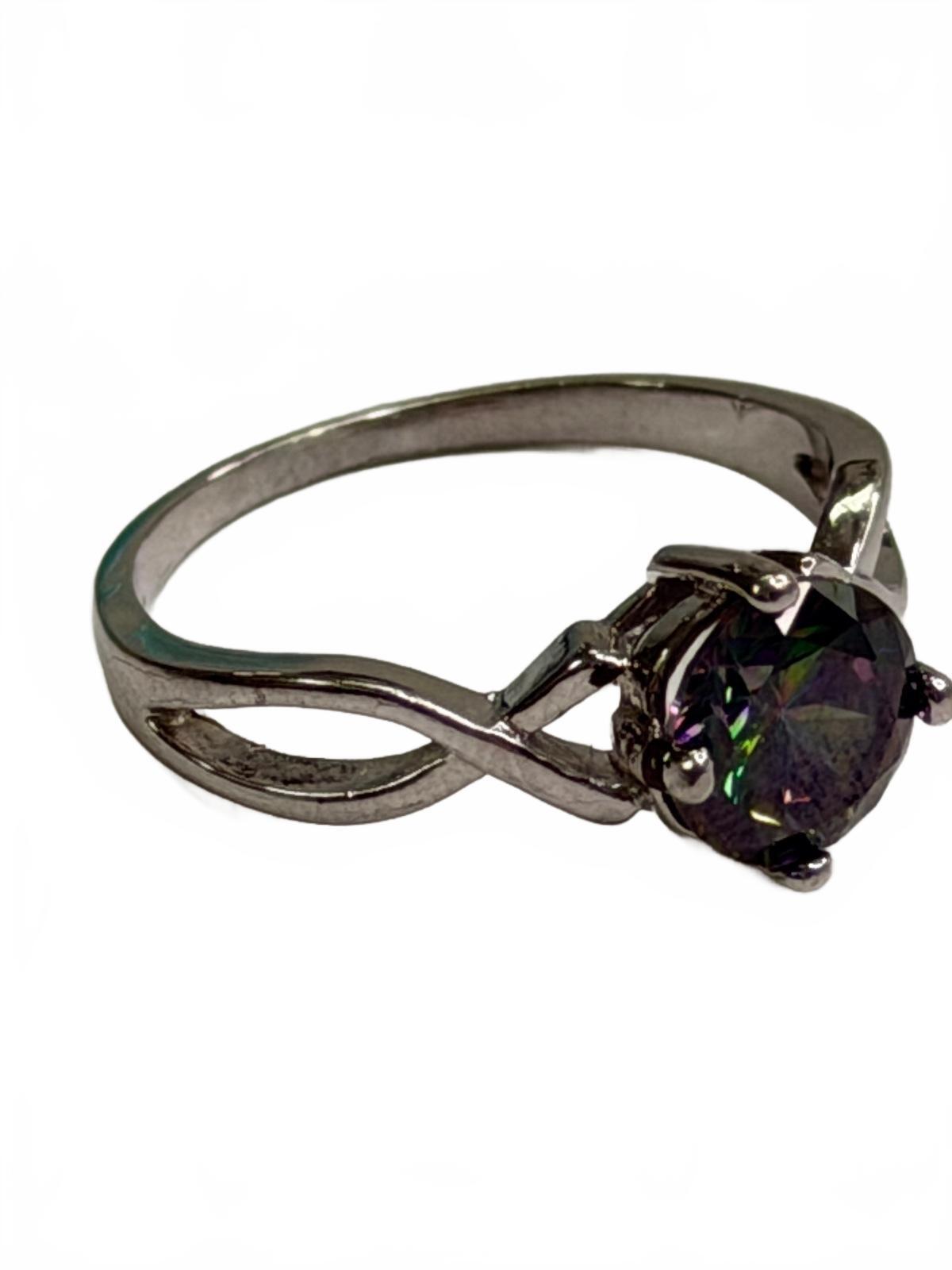 Sterling Silver Ring with Mystic Topaz Stone