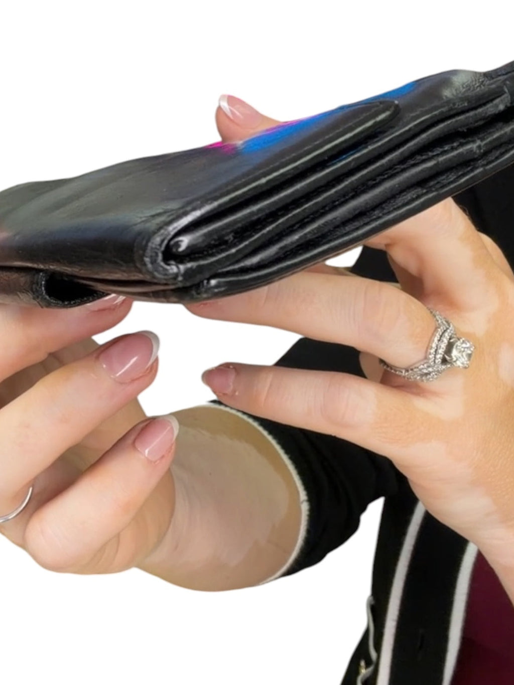Bvlgari Black Leather Continental Wallet Long Bifold Snap Closure Wallet