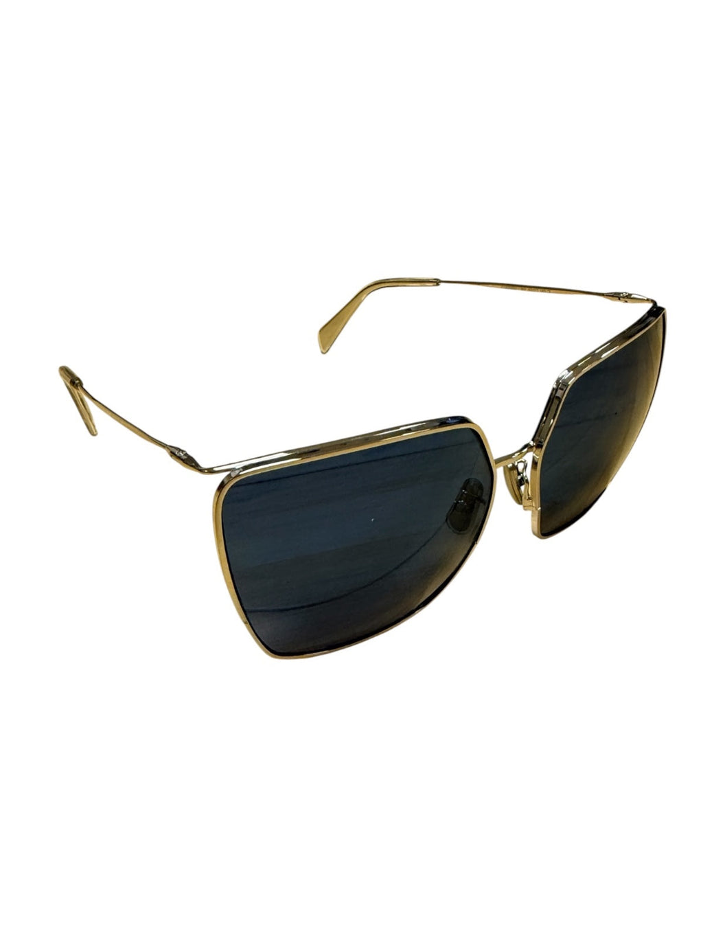 Gold Frame Black Lens Geometric Sunglasses
