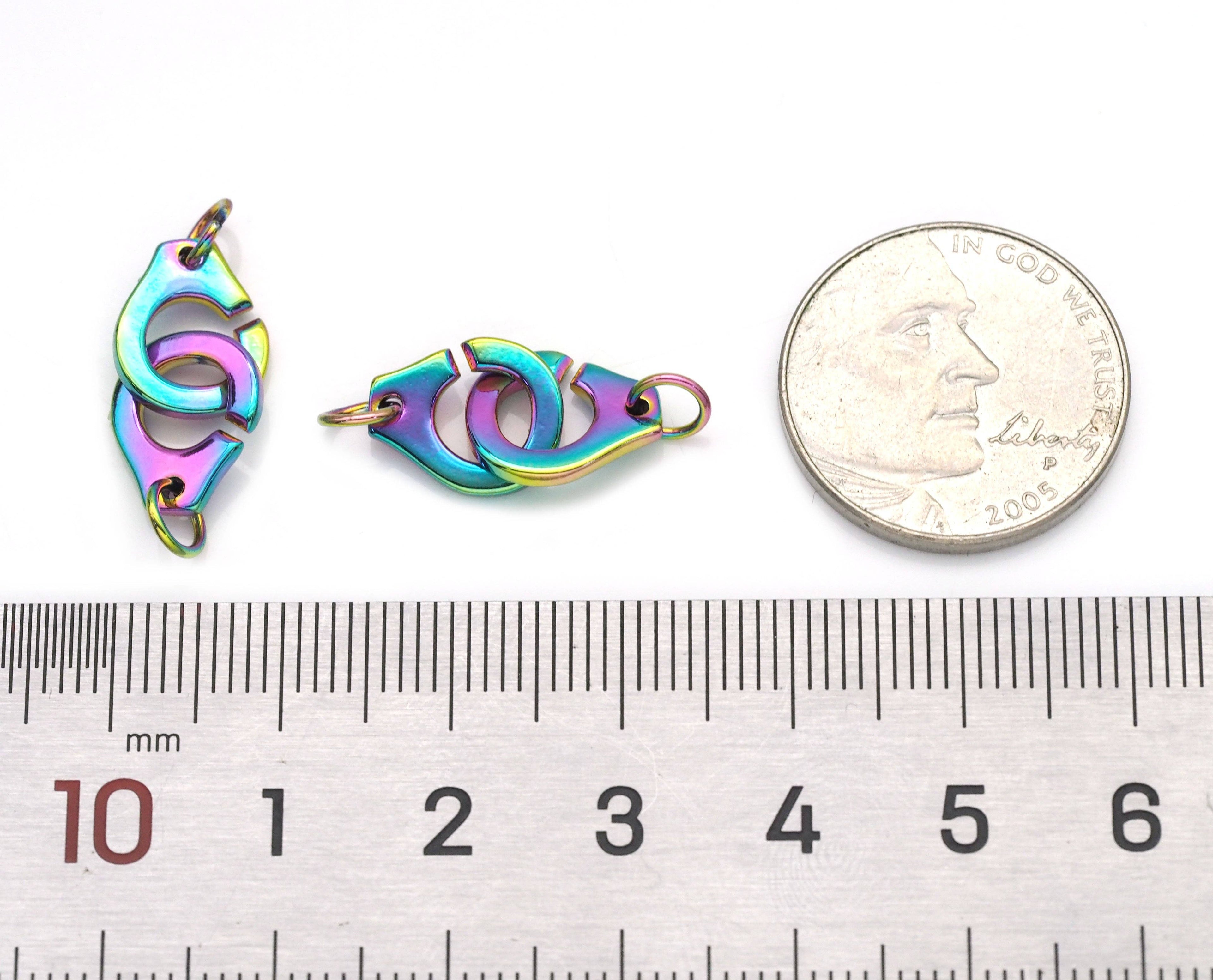 Rainbow Handcuff Shape Clasp, Sku#LX167