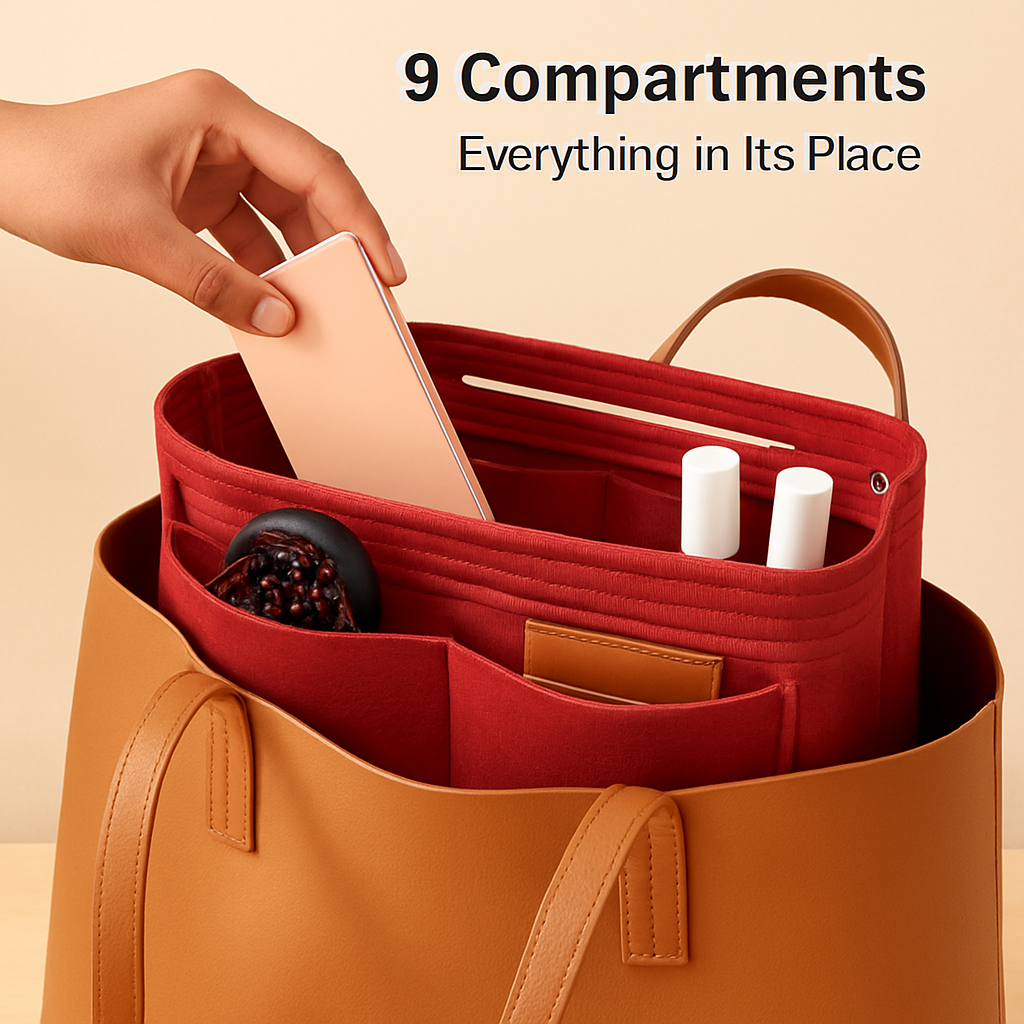 Felt Handbag Insert Organizer for Purses and Totes