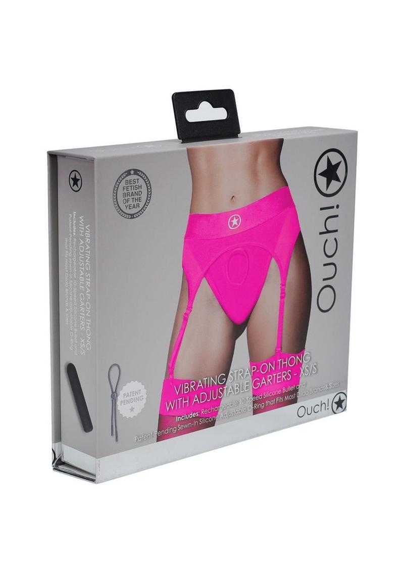 Ouch! Vibrating Strap-On Thong With Rechargeable Bullet