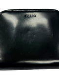 Prada Black Leather Zip-Around Bifold Wallet